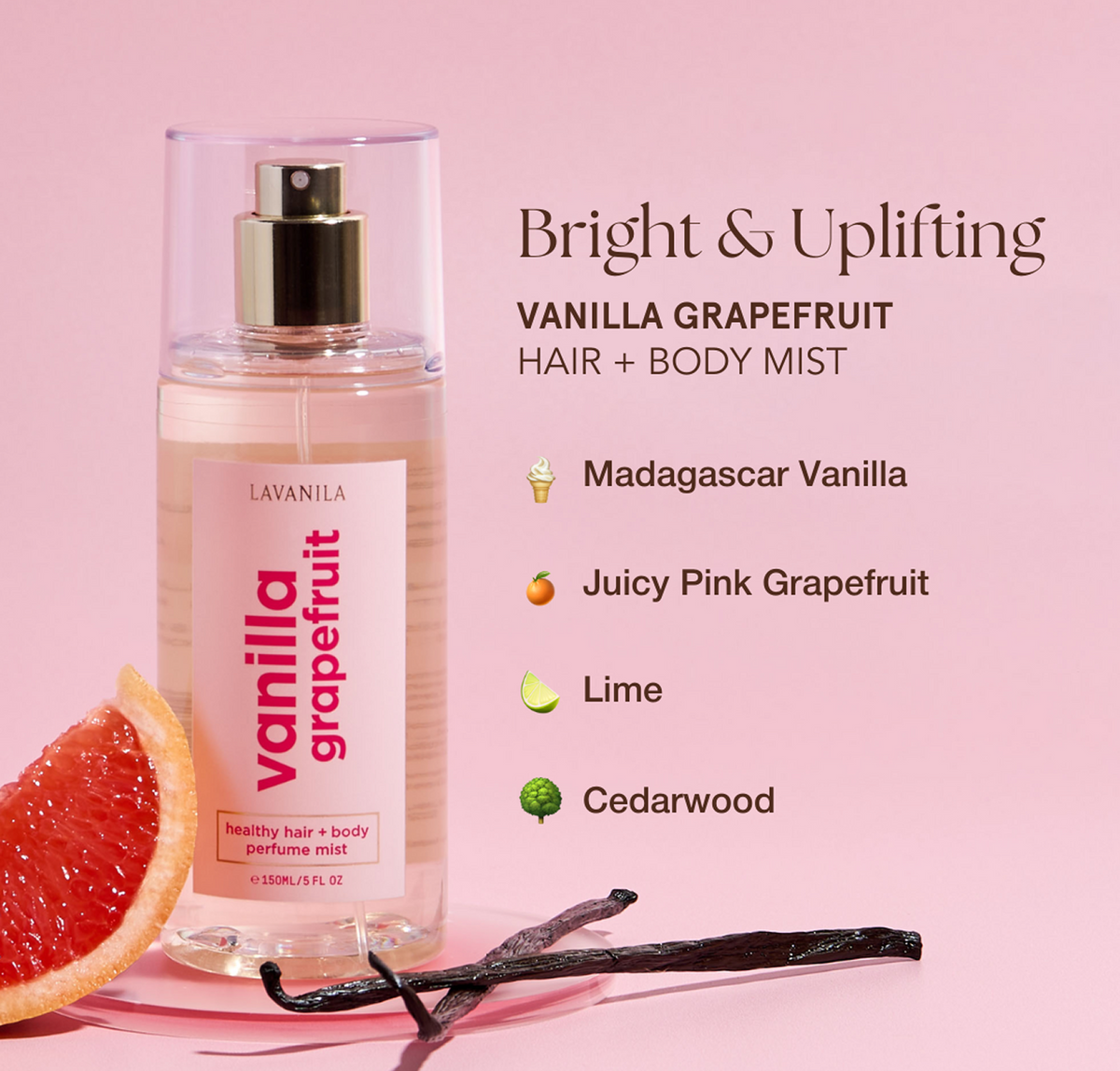 Vanilla Grapefruit Hair + Body Mist